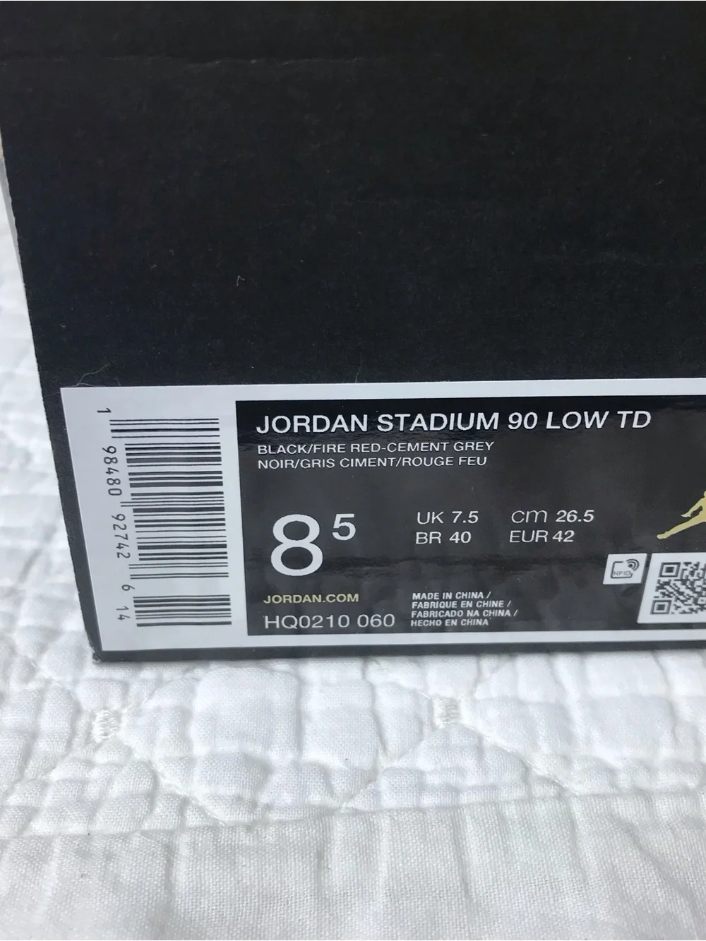 Jordan Stadium 90 Low TD Football Cleats Men’s SZ 8.5 Black Grey HQ0210-060